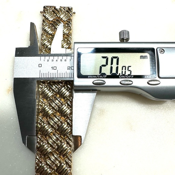 Ross-Simons Yellow Gold over Sterling Silver Quilted Basketweave 20mm Bracelet - Picture 11 of 15